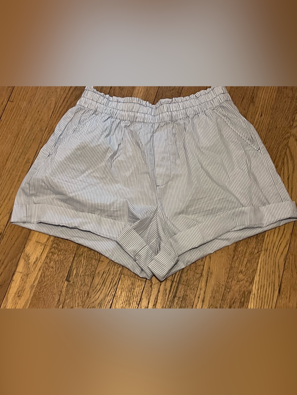 NWT Aerie Good Day Short Monaco Blue stripe Large 100% Cotton 5” Inseam - Picture 9 of 9